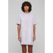 Womens striped dress oversized white/purple