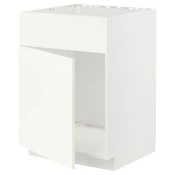 METOD Pod.elem.sudop. s vratima/frontom, bela/Vallstena bela, 60x60 cm
