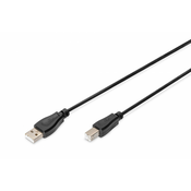 Digitus USB 2.0 priključni kabel [1x USB 2.0 A - 1x USB 2.0 B] 1,8 m črn Digitus