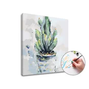 Slikanje po številkah SUCULENT | nizka težavnost - 50x50 cm - raztegnjeno platno na okvirju