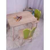 HANAH HOME Deciji sto i stolica Bunny One Chair Set Pistachio Green Brown