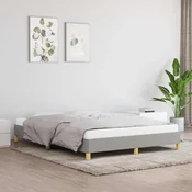 Posteljni okvir brez vzmetnice svetlo siv 140x190 cm blago