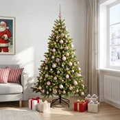Umetna božična jelka z bučko 180 cm 300 LED Toplo bela