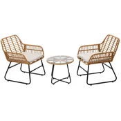Garden Line NABOR VRTNEGA POHIŠTVA (2 STOLI IN MIZA) - RJAVA, BLUDE - SIVA *3408