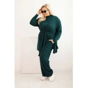 Kesi Three-piece womens Plus Size set dark green