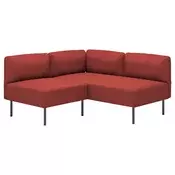 LILLEHEM Modularna ugaona sofa dvosed, Gunnared/smede-crvena metal