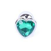 Gardj Europe Plug-Jewellery Srebrno srce PLUG – zeleno