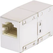 renkforce RJ45 omrežni adapter CAT 5e [1x RJ45-vtičnica - 1x RJ45-vtičnica] 0.00 m, bel Renkforce
