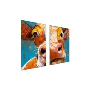 shumee STEKLENA ZAŠČITNA KROŽNIKA ZA KUHINJO 65x52 COW