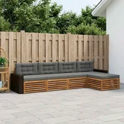 Set vanjskih sofa 5 pcs Prirodna i antracit Poliester