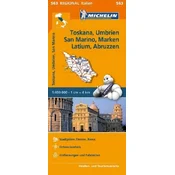 Michelin Karte Toskana, Umbrien, San Marino, Marken, Latium, Abruzzen
