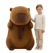 shumee Velika plišasta blazina Capybara s šalom 100 cm