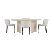Venture Design Jedilna miza in komplet stolov Grönvik miza z 4 stoli Edina 180x90x75 cm naravna in bela