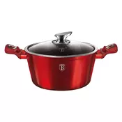 Berlingerhaus Kozarec z marmornato površino in pokrovom 20 cm Burgundija Metallic Line BH-1256