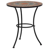 Vidaxl Bistro mizica z mozaikom oranžna/siva 60 cm keramika