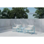 Venture Design Sedežna garnitura Messina miza 45x50x40 cm stol 75x75x61 cm svetlo modra