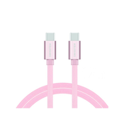 Swissten podatkovni kabel tekstilni USB-C / USB-C 1.2 M roza/zlatni