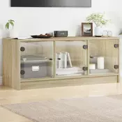 Vidaxl vidaXL TV omarica s steklenimi vrati sonoma hrast 102x37x42 cm