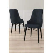 Hanah Home Set stolica Neta, 46x95x42 cm, 2 komada, Antracit-crna