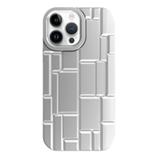 Silikonski ovitek 3D Ice Cubes za iPhone 14 Pro - srebrne barve