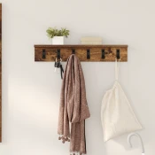 Vješalica za kapute na zidu Dimljeni hrast 60 x 10,5 x 10,5 cm