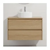 Kopalniška omarica z umivalnikom TRONDHEIM/VIKEDAL 90x57x46 cm hrast/bela