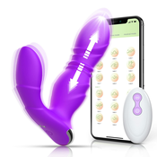SuperLove Powerful Thrusting Wearable Dildo with Remote Purple