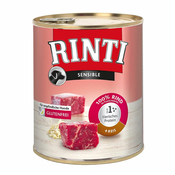 Konzervirana hrana RINTI SENSIBLE govedina in riž 800 g