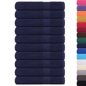 shumee vidaXL Brisače 10 kos modra 100x200 cm 360 g/m2 100% bombaž