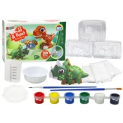 slomart Ustvarjalni set: 3D dinozavri iz mavca z barvami