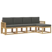 Set vanjskih sofa s jastukom 5 pcs Bijela i antracit