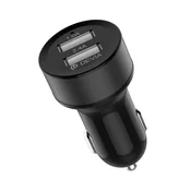 DEVIA Smart series auto punjač sa 2 USB-a utora, 2.4A, 2 USB, Crni
