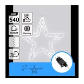Aigostar-LED Spoljašnja božicna dekoracija 540xLED/6W/230V IP44 hladno-bela 45cm zvezda