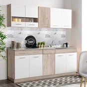 Homestyle4U Kuhinjska omara, 200x60x206,5 cm, bela