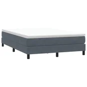 shumee vidaXL Postelja z vzmetnim vzmetnim okvirjem brez vzmetnice temno siva 160x210 cm