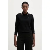 Bombažna majica z dolgimi rokavi Fred Perry
