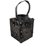 Lanterna z bleščicami LOFTY GLAM 27 cm, črna