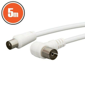 Antenski kabel 5m 90° beli