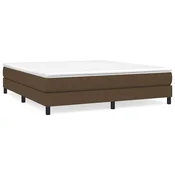 Vidaxl Posteljni okvir z vzmetmi temno rjav 160x200 cm blago