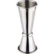 APS dvojna koktajl mera, srebrna, /-/ 2,5 + 5, 110 mm, premer: 40 mm