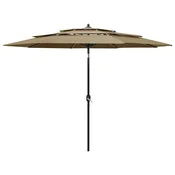 Vidaxl Senčnik aluminij taupe 3 m
