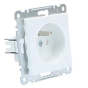 Hager Vtičnica 2P+E, 230V/16A, kontaktni zaklopi, bela LUMINA