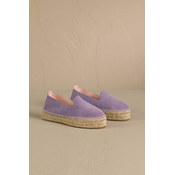 Espadrile od brušene kože Manebi Hamptons Double Sole Espadrilles boja: ljubicasta, s platformom, R 6.3 D0