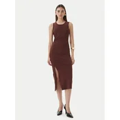Patrizia Pepe Vsakodnevna obleka 2A3081/JZ26-B887 Rjava Slim Fit