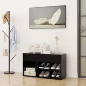 Vidaxl vidaXL Klop s prostorom za čevlje, črna, 80x30x45 cm