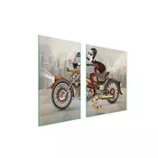 shumee STEKLENI KROŽNIK IN DESKA ZA REZANJE 100x52 MOTOCIKEL