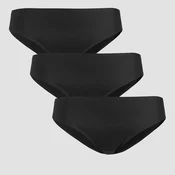MP Womens Mid Rise No VPL Bikini Brief (3 Pack) - Black - XXL