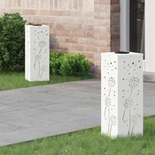 vidaXL Solarno LED svetilo za pot 2 pcs Bela Medenina