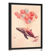Plakat zasanjani kit z baloni - 60x90 black
