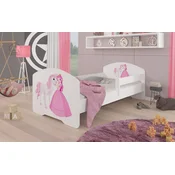 Otroška postelja Pepe Princesa in konj z ograjico - 80x160 cm